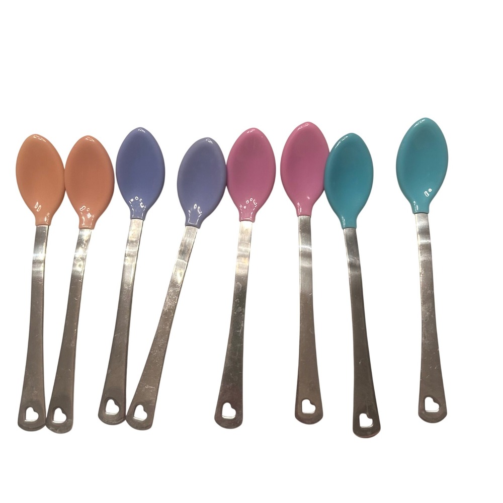 Munchkin Baby Spoons Infant 8pc Lot Multicolor Soft Tip Stainless Steel Plastic - Picture 2 of 4